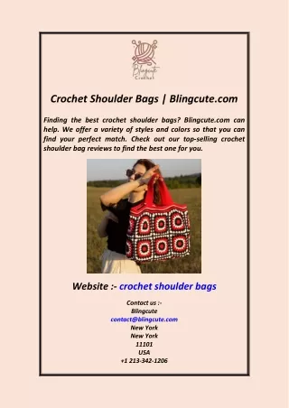 Crochet Shoulder Bags  Blingcute.com