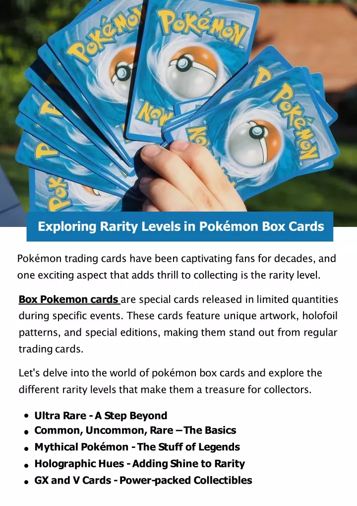 exploring rarity levels in pok mon box cards