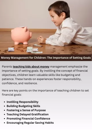 Money Management for children: The Importance of Setting Goals