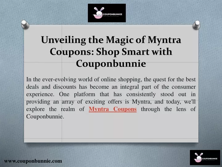 unveiling the magic of myntra coupons shop smart with couponbunnie