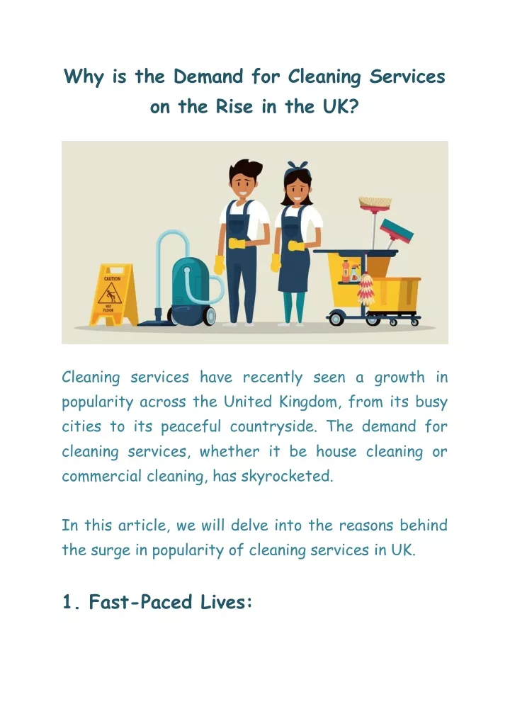 why is the demand for cleaning services