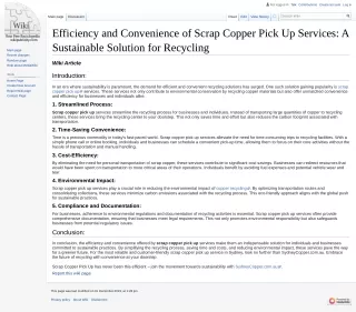 Efficiency and Convenience of Scrap Copper Pick Up Services