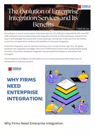 The Evolution of Enterprise Integration Services and Its Benefits