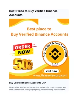 Best Place to Buy Verified Binance Accounts