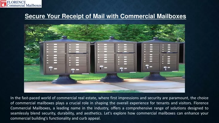 s ecure your receipt of mail with commercial