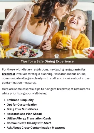 Tips for a Safe Dining Experience