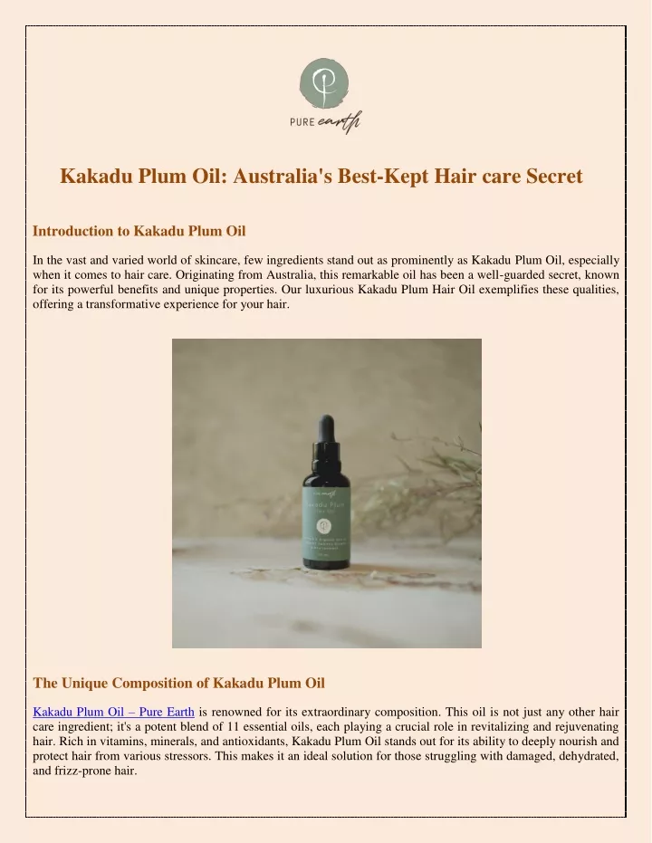 kakadu plum oil australia s best kept hair care