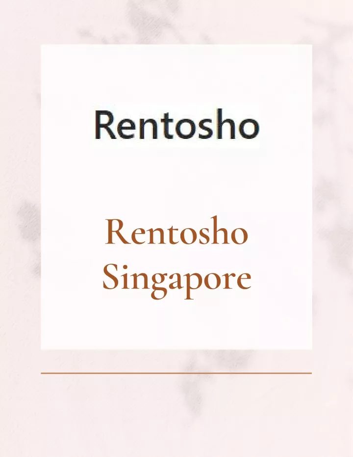 rentosho singapore