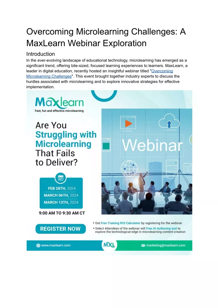 overcoming microlearning challenges a maxlearn