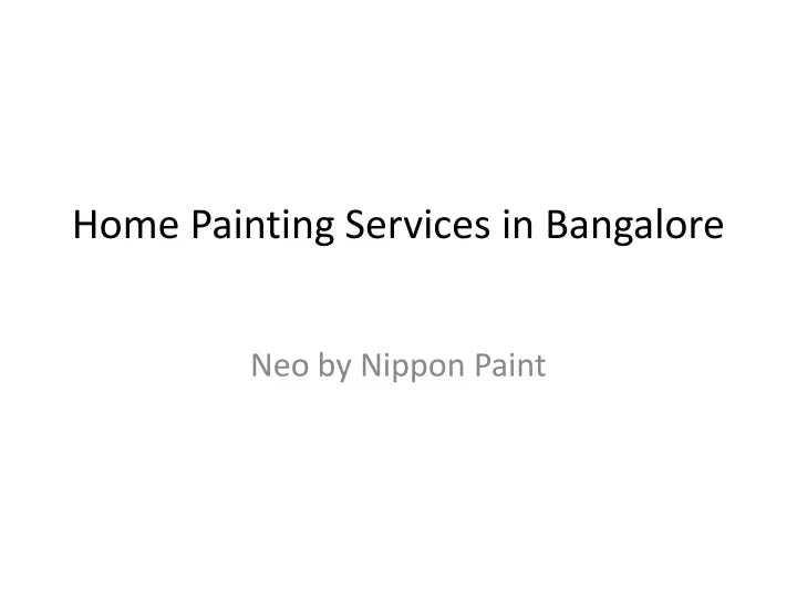 home painting services in bangalore