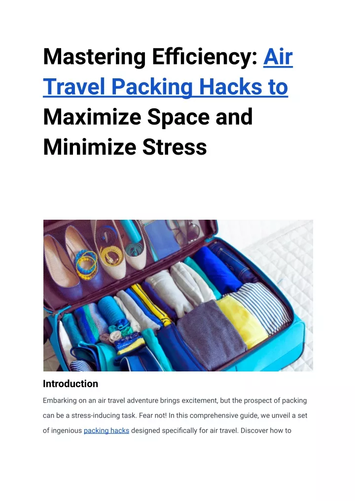 mastering efficiency air travel packing hacks