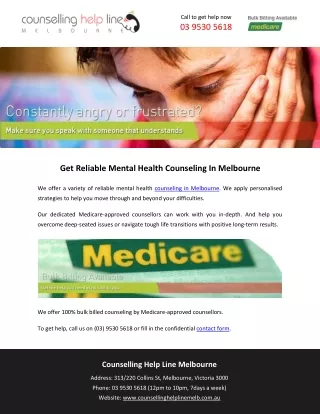 Get Reliable Mental Health Counseling In Melbourne