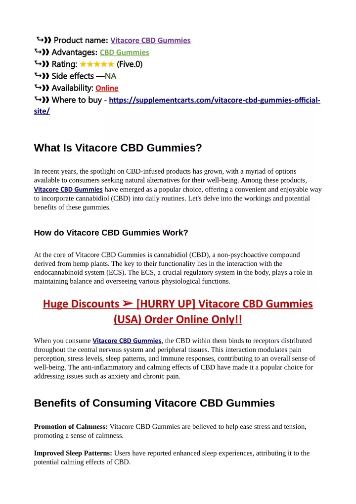 product name product name vitacore cbd gummies
