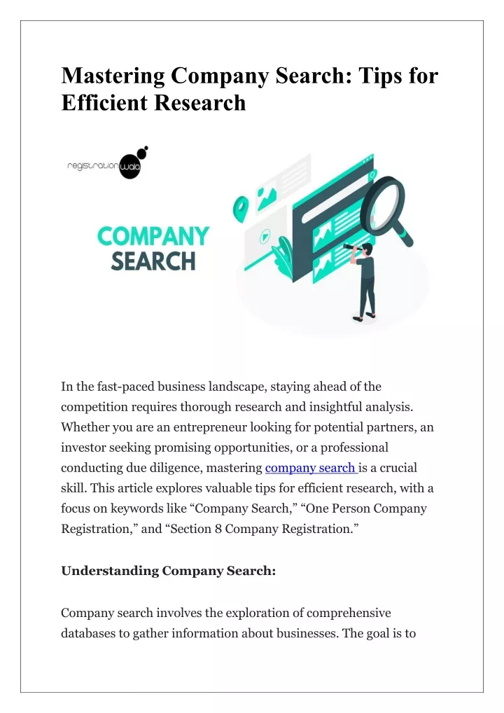 mastering company search tips for efficient