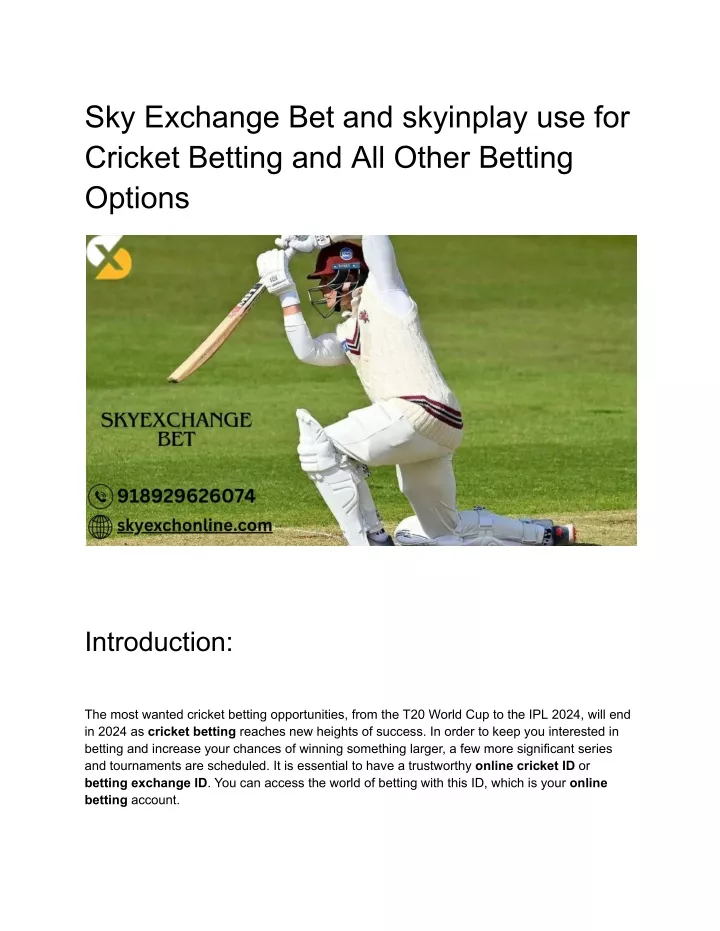 sky exchange bet and skyinplay use for cricket
