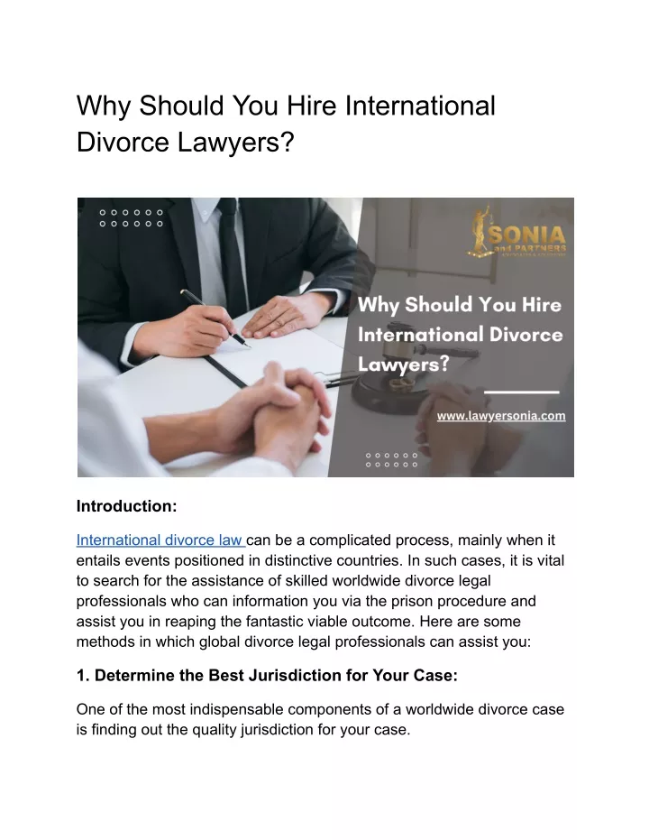 why should you hire international divorce lawyers
