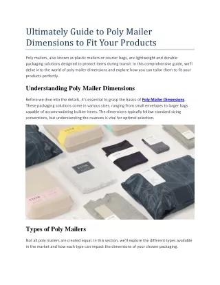 Ultimately Guide to Poly Mailer Dimensions to Fit Your Products