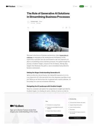 The Role of Generative AI Solutions in Streamlining Business Processes