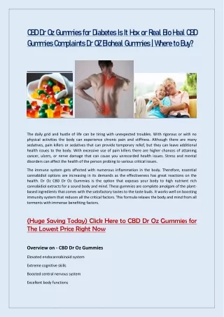 CBD Dr Oz Gummies for Diabetes