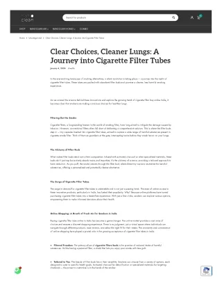 Clear Choices, Cleaner Lungs A Journey into Cigarette Filter Tubes