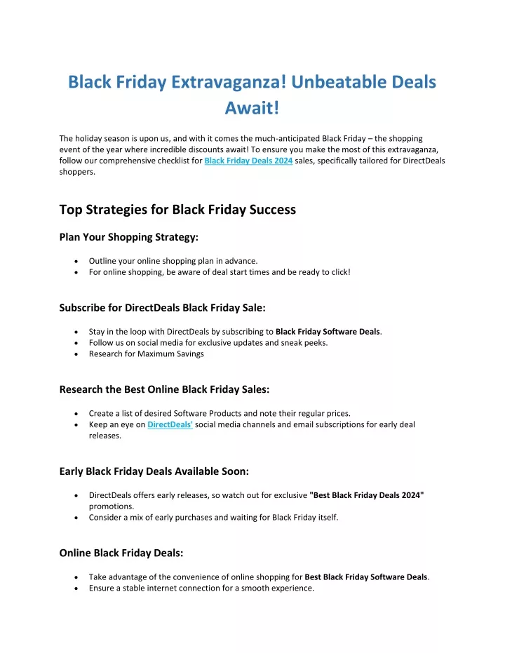black friday extravaganza unbeatable deals await