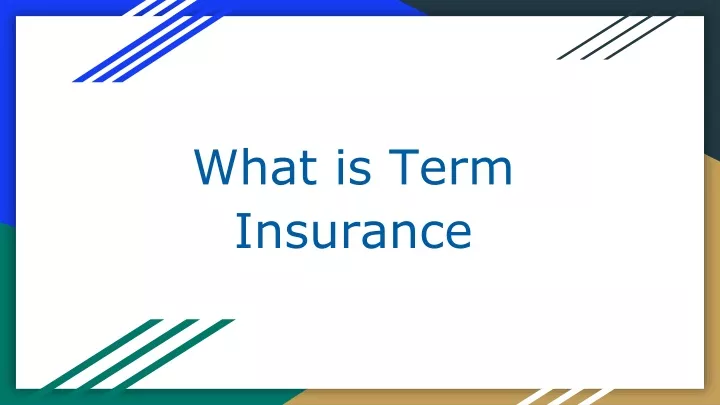 what is term insurance