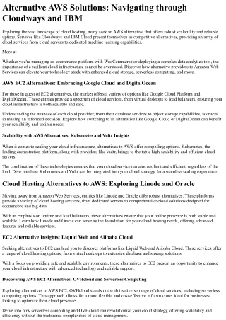 AWS Alternative - Scalability with AWS Alternatives