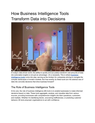 Transform Data into Decisions with Business Intelligence Tools