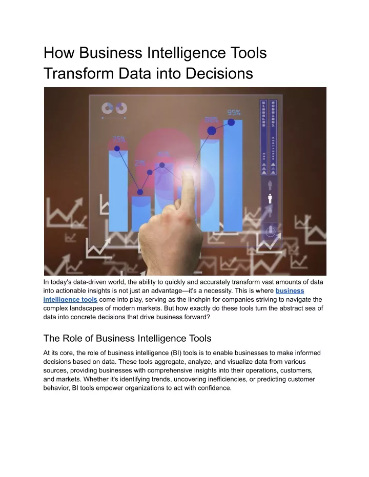 how business intelligence tools transform data