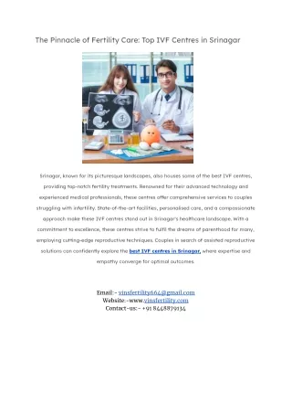 the pinnacle of fertility care top ivf centres