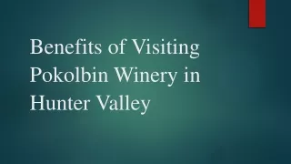 Benefits of Visiting Pokolbin Winery in Hunter Valley