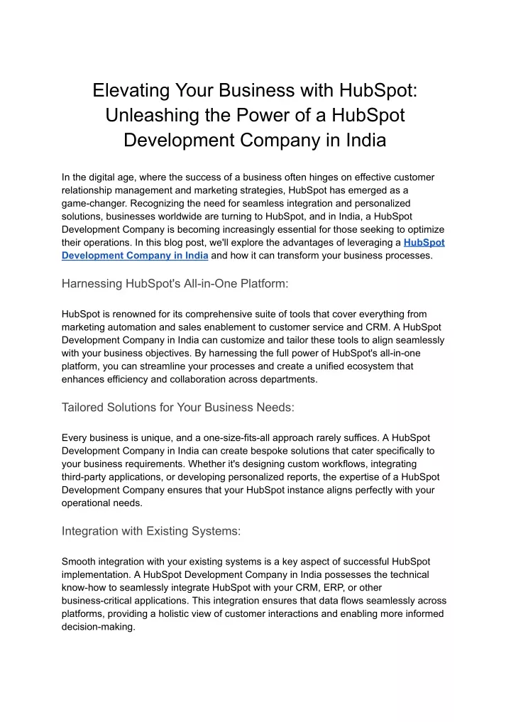 elevating your business with hubspot unleashing