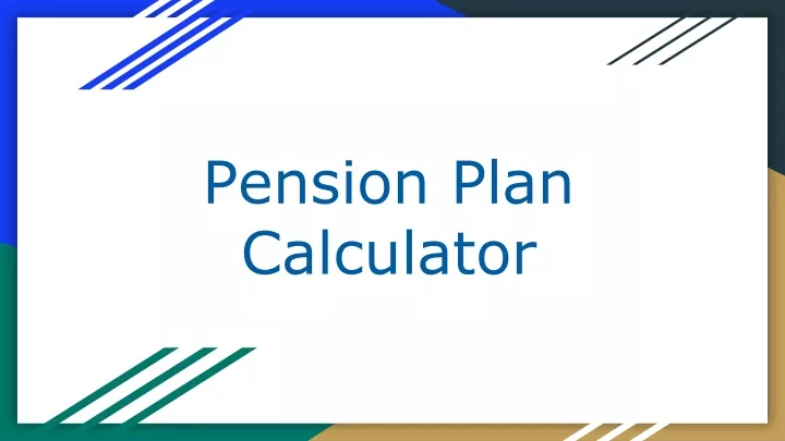 pension plan calculator