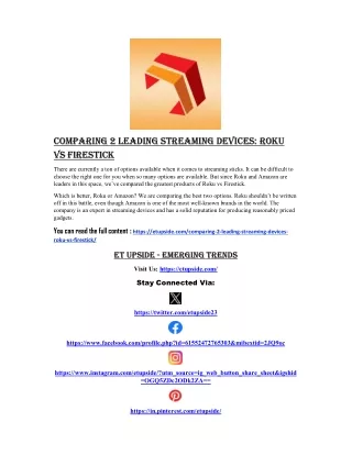 comparing 2 leading streaming devices roku