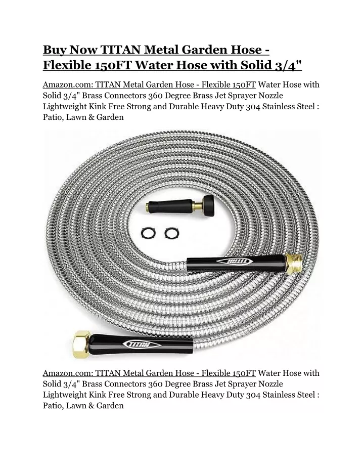 buy now titan metal garden hose flexible 150ft