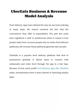 ubereats business revenue model analysis