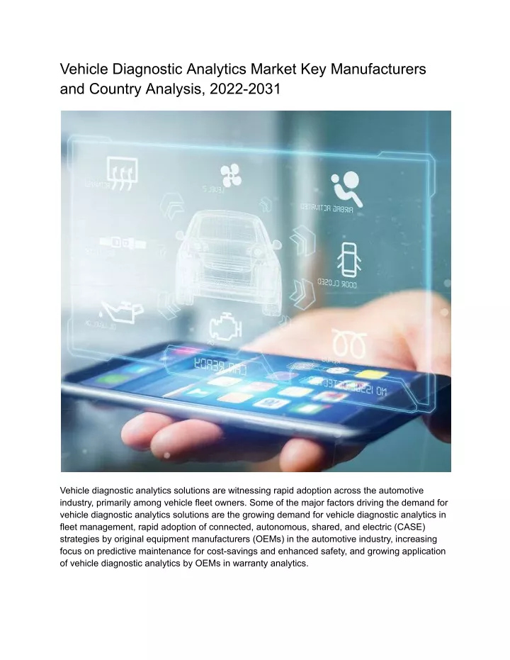 vehicle diagnostic analytics market