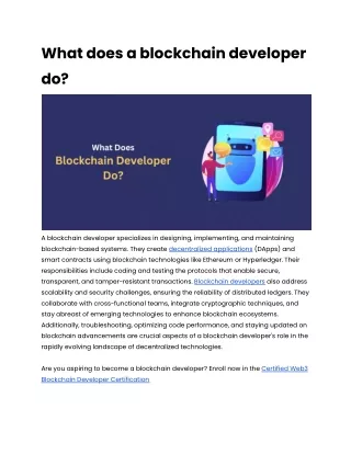 what does a blockchain developer do