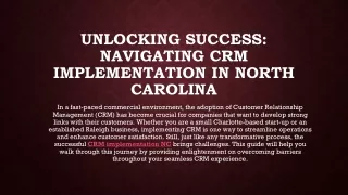 unlocking success navigating crm implementation in north carolina