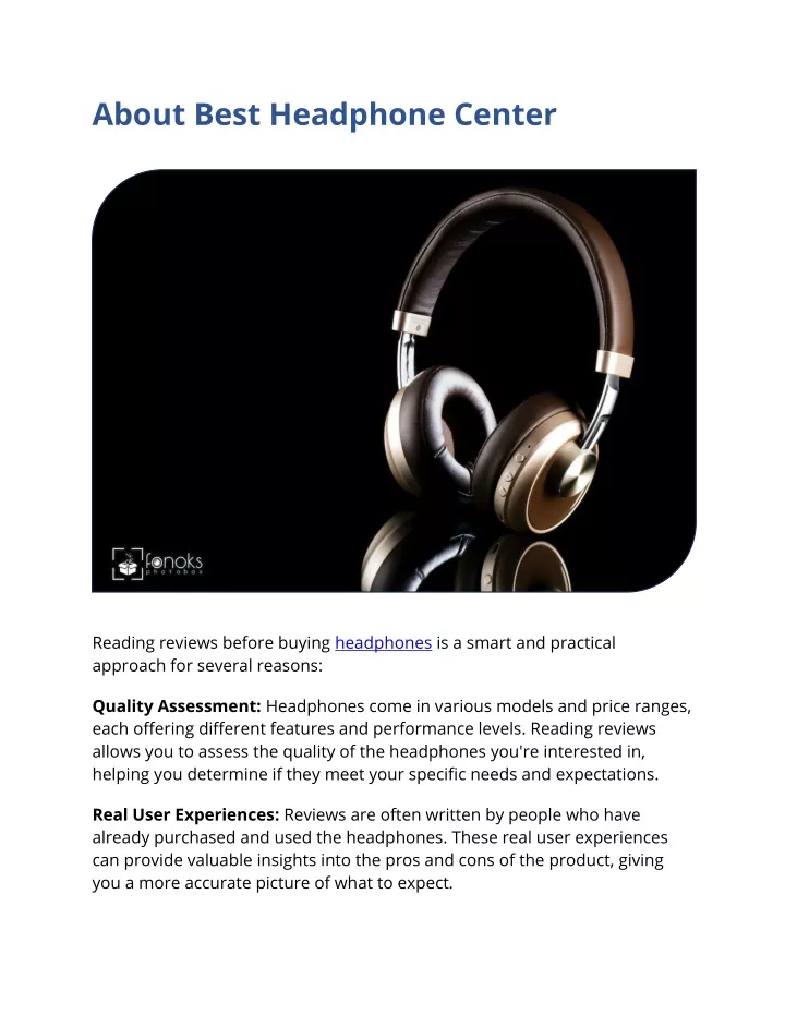 about best headphone center