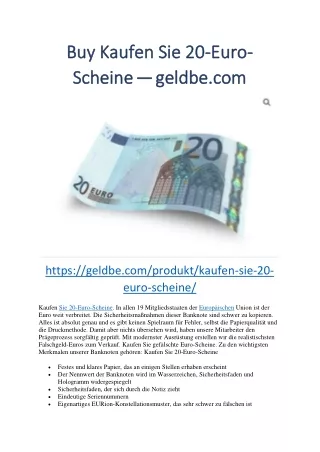 Buy Kaufen Sie 20-Euro-Scheine - geldbe.com