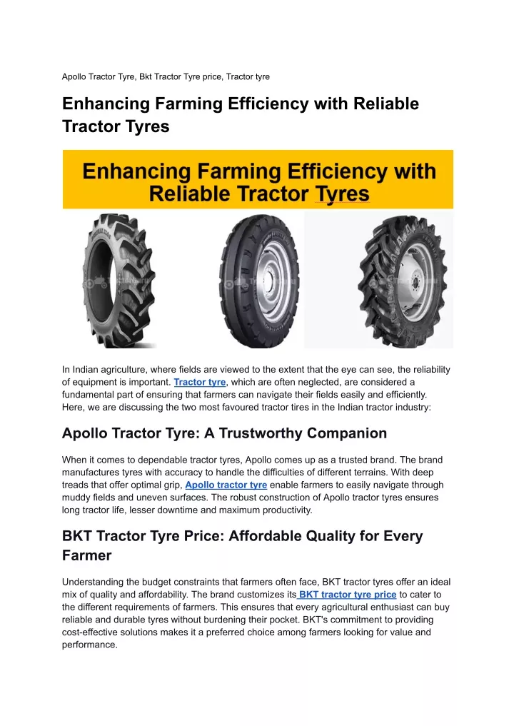 apollo tractor tyre bkt tractor tyre price