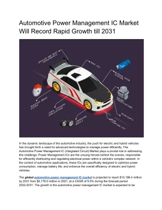 Automotive Power Management IC Market Growth till 2031