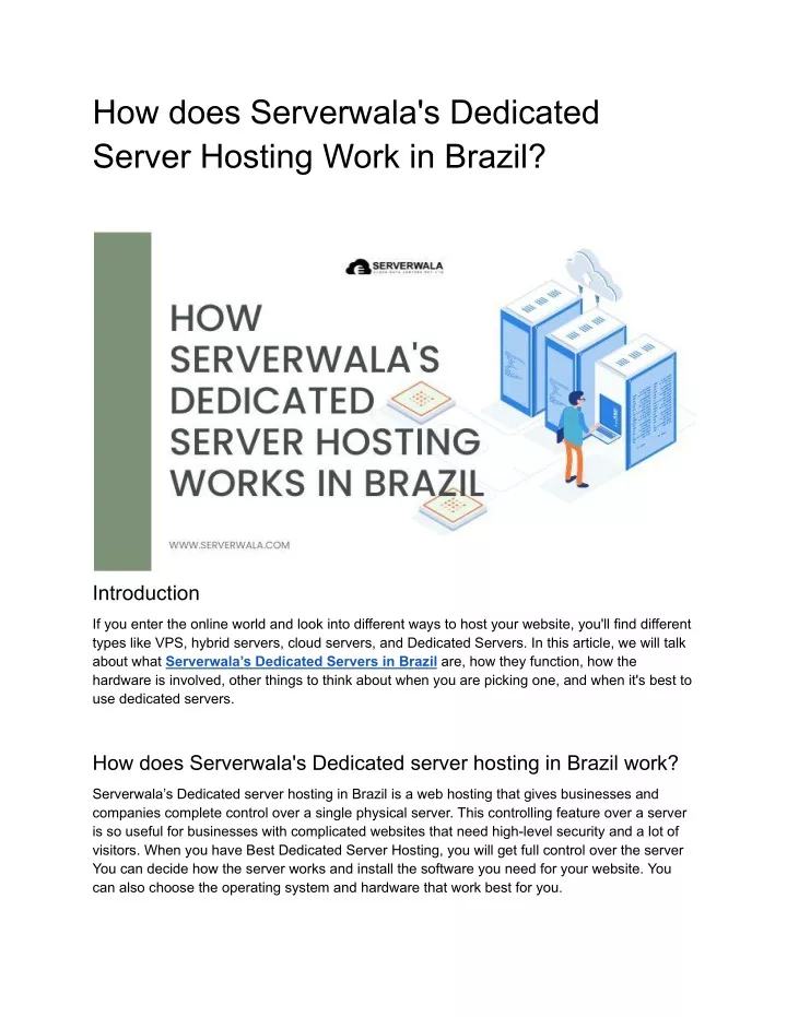 how does serverwala s dedicated server hosting