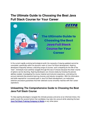 the ultimate guide to choosing the best java full