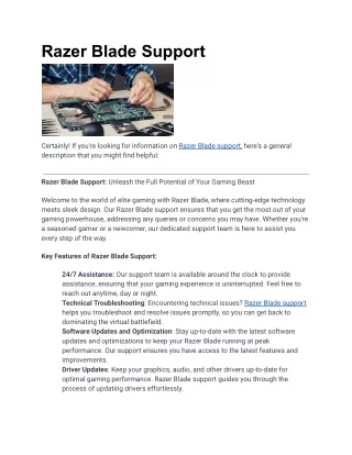 razer blade support