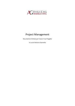 project management documento di sintesi