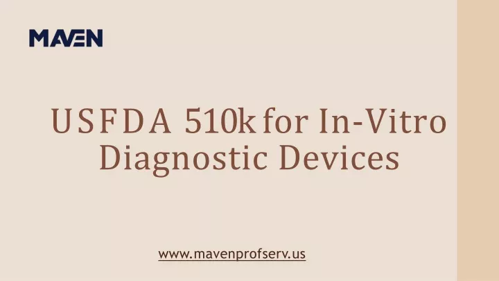 usfda 510k for in vitro diagnostic devices