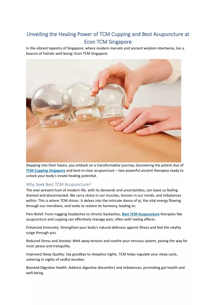 unveiling the healing power of tcm cupping