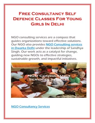 Free Consultancy Self Defence Classes For Young Girls In Delhi